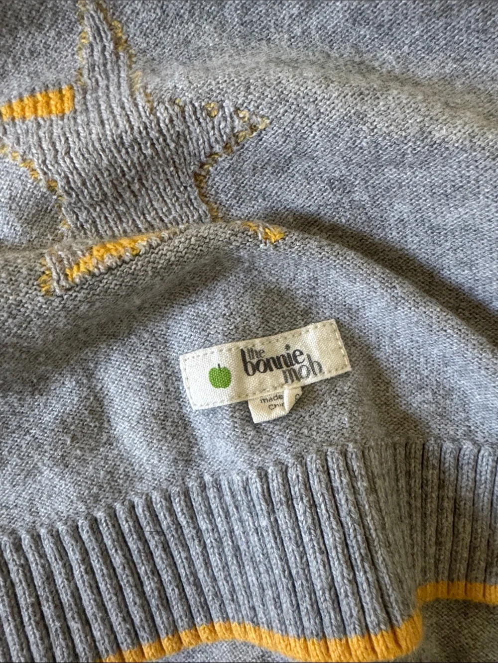 The Bonnie mob Kids Grey Rainbow Cloud Sweater cashmere cotton blanket unisex